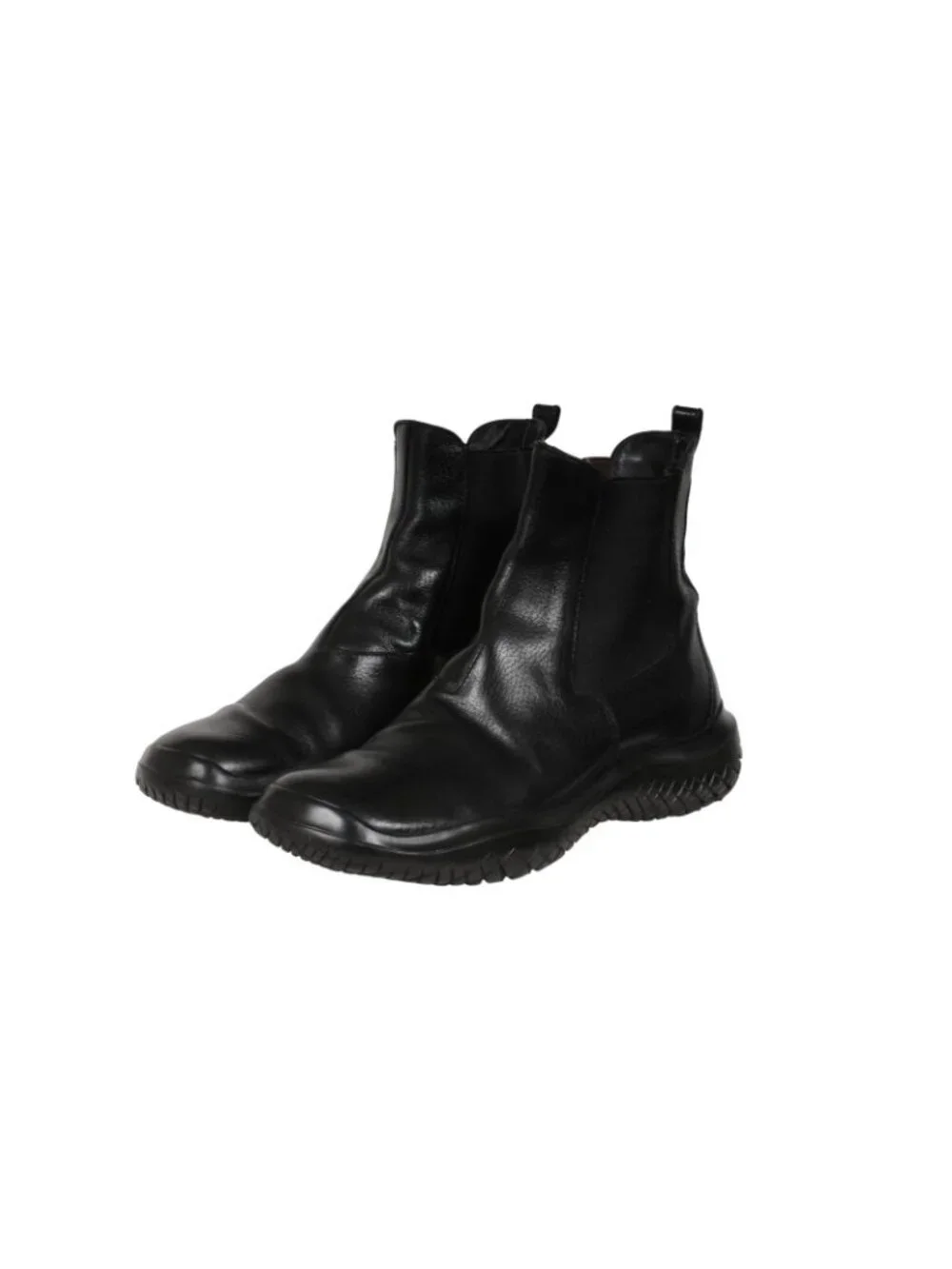 Prada Womens AW99 Vintage Chelsea Boot US 9 EU 39 Black Leather Square Toe Mid